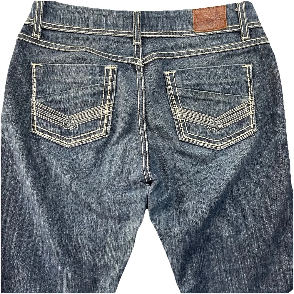 BKE‎ Women Jeans 29S Blue Kate Bootcut Contrast Stitch Low Rise Western Cowgirl